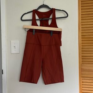 Girlfriend Collective bicycle short and Paloma bra